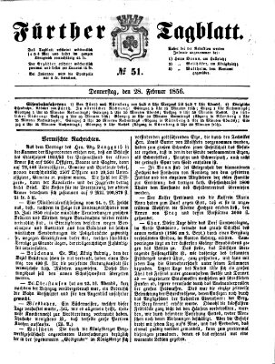 Fürther Tagblatt Donnerstag 28. Februar 1856