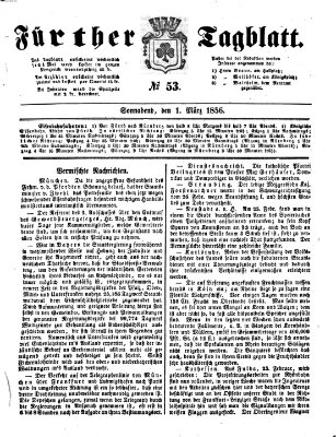 Fürther Tagblatt Samstag 1. März 1856