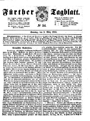 Fürther Tagblatt Sonntag 2. März 1856