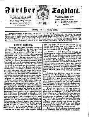 Fürther Tagblatt Dienstag 11. März 1856