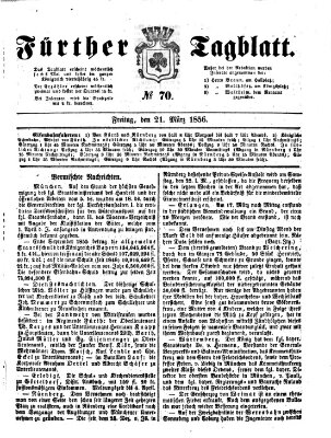 Fürther Tagblatt Freitag 21. März 1856