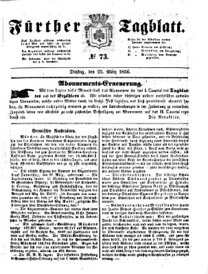 Fürther Tagblatt Dienstag 25. März 1856