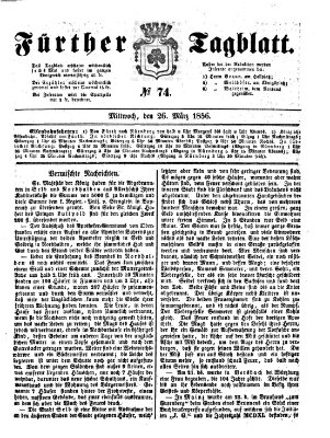 Fürther Tagblatt Mittwoch 26. März 1856