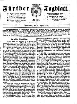 Fürther Tagblatt Samstag 5. April 1856