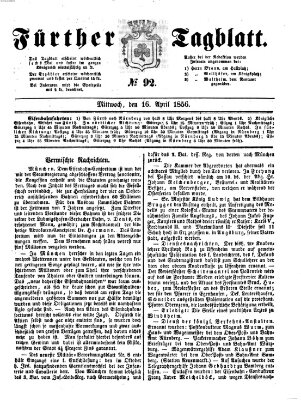 Fürther Tagblatt Mittwoch 16. April 1856