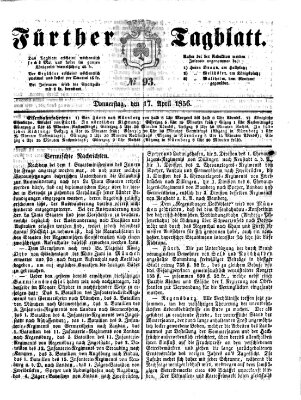 Fürther Tagblatt Donnerstag 17. April 1856