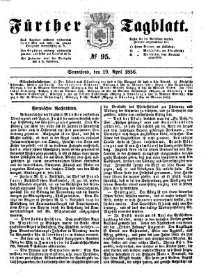 Fürther Tagblatt Samstag 19. April 1856