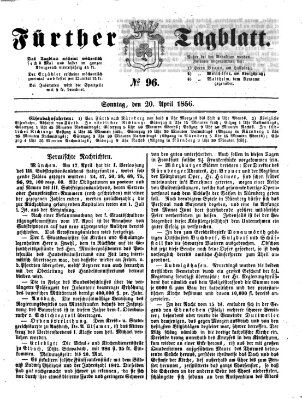 Fürther Tagblatt Sonntag 20. April 1856