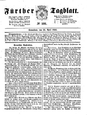 Fürther Tagblatt Samstag 26. April 1856