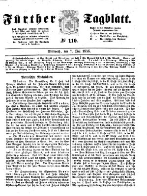 Fürther Tagblatt Mittwoch 7. Mai 1856