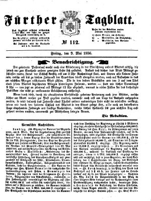 Fürther Tagblatt Freitag 9. Mai 1856