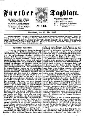 Fürther Tagblatt Samstag 10. Mai 1856