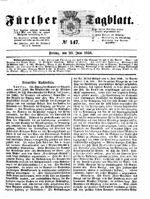 Fürther Tagblatt Freitag 20. Juni 1856