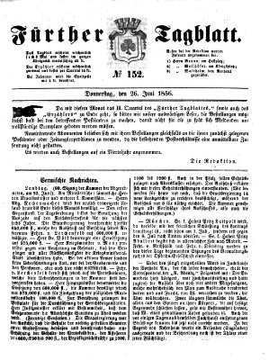 Fürther Tagblatt Donnerstag 26. Juni 1856