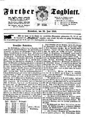 Fürther Tagblatt Samstag 28. Juni 1856