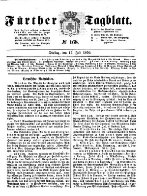 Fürther Tagblatt Dienstag 15. Juli 1856