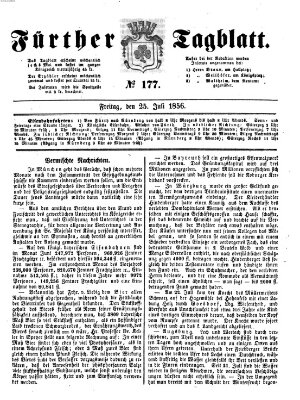 Fürther Tagblatt Freitag 25. Juli 1856