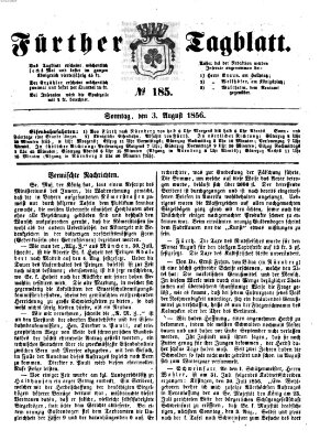 Fürther Tagblatt Sonntag 3. August 1856