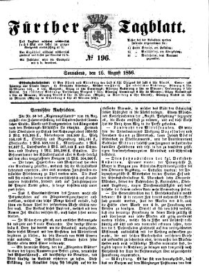 Fürther Tagblatt Samstag 16. August 1856