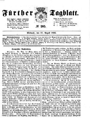 Fürther Tagblatt Mittwoch 27. August 1856