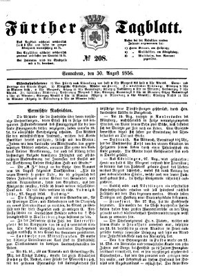 Fürther Tagblatt Samstag 30. August 1856