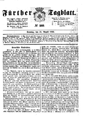 Fürther Tagblatt Sonntag 31. August 1856