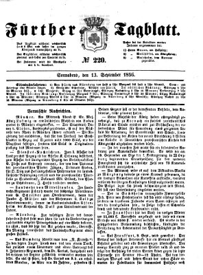 Fürther Tagblatt Samstag 13. September 1856