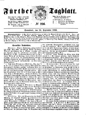 Fürther Tagblatt Samstag 20. September 1856