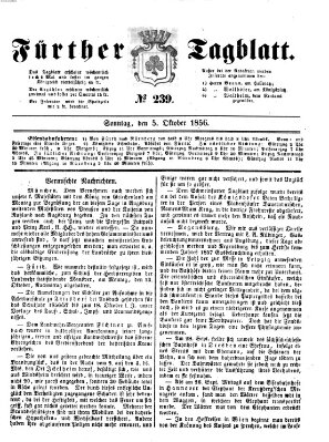 Fürther Tagblatt Sonntag 5. Oktober 1856