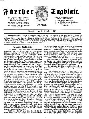 Fürther Tagblatt Mittwoch 8. Oktober 1856