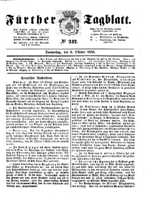 Fürther Tagblatt Donnerstag 9. Oktober 1856