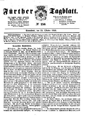 Fürther Tagblatt Samstag 25. Oktober 1856