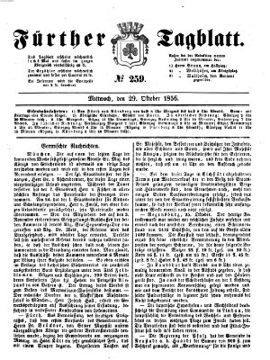 Fürther Tagblatt Mittwoch 29. Oktober 1856