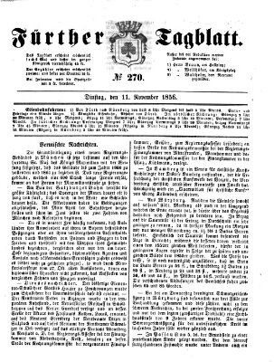 Fürther Tagblatt Dienstag 11. November 1856