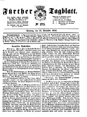 Fürther Tagblatt Sonntag 16. November 1856