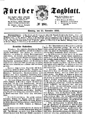 Fürther Tagblatt Sonntag 23. November 1856