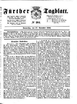 Fürther Tagblatt Donnerstag 27. November 1856