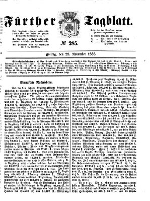 Fürther Tagblatt Freitag 28. November 1856