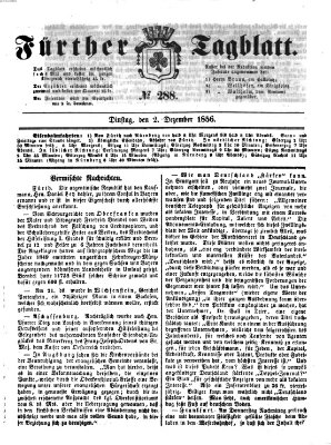 Fürther Tagblatt Dienstag 2. Dezember 1856