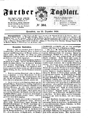 Fürther Tagblatt Samstag 20. Dezember 1856