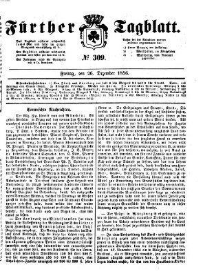 Fürther Tagblatt Freitag 26. Dezember 1856