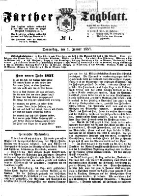 Fürther Tagblatt Donnerstag 1. Januar 1857