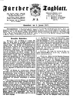 Fürther Tagblatt Samstag 3. Januar 1857