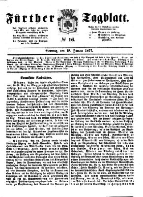 Fürther Tagblatt Sonntag 18. Januar 1857