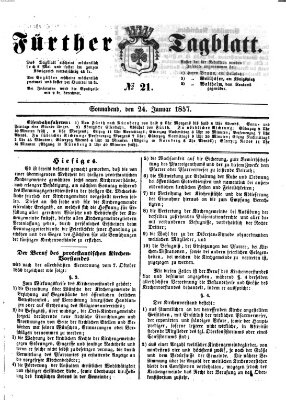 Fürther Tagblatt Samstag 24. Januar 1857