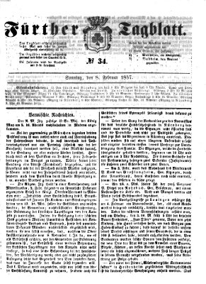 Fürther Tagblatt Sonntag 8. Februar 1857