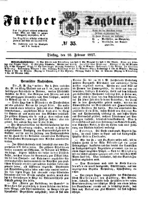 Fürther Tagblatt Dienstag 10. Februar 1857