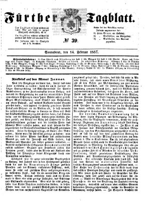 Fürther Tagblatt Samstag 14. Februar 1857