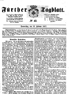 Fürther Tagblatt Donnerstag 19. Februar 1857