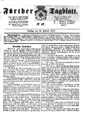 Fürther Tagblatt Dienstag 24. Februar 1857